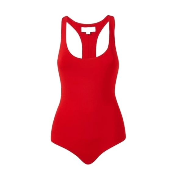 Michael Kors Collection Jersey Racerback Bodysuit, Size 10, Red, NWT - Picture 5 of 16